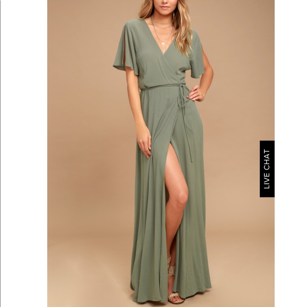 Lulu’s green wrap dress